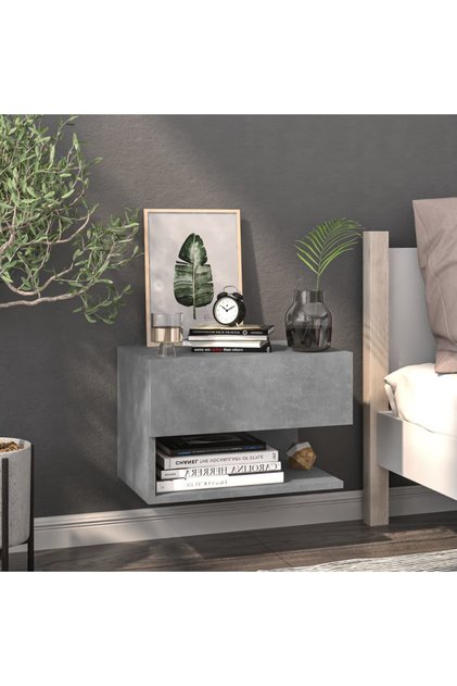 Wall-mounted Bedside Cabinet Concrete Grey