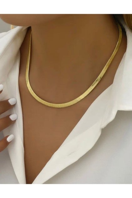 60 cm Gold Icon İtalyan Model Altın Sarısı Çelik Zincir Kolye Unisex