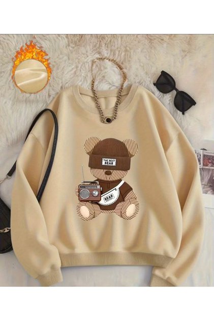 The Best Bear Printed Crew Neck Sweatshirt