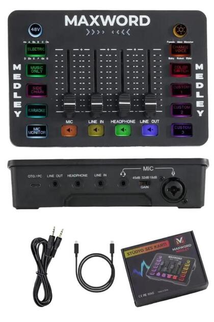 Midex Arcade Pack-3 MEDLEY Ses Kartı ve MX-2020 Mikrofon Gaming