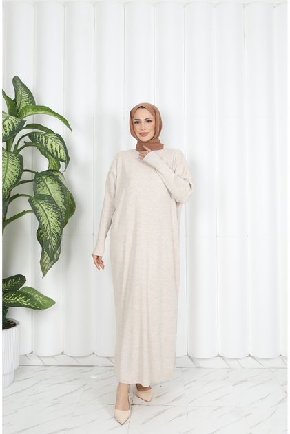 Bat sleeve ribbed knitted dress
