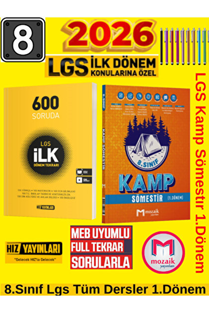 Bilfen Yayıncılık Hız 8.Sınıf 1.Dönem LGS İlk 600 Soruda Kamp+