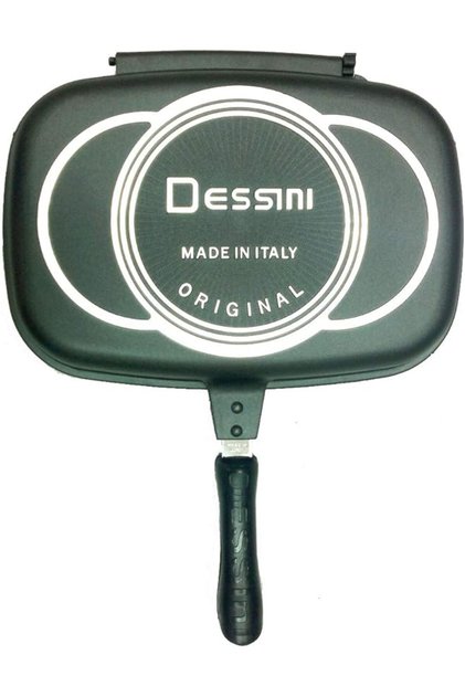 Aluminum Two-Sided Double Grill Non-stick Pressure Pan, Black