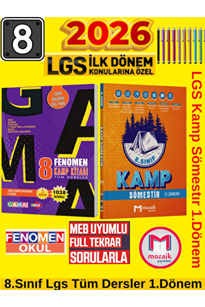 Fenomen Yayıncılık 2026 Kurmay Tüm Dersler 8.Sınıf 1.Dönem Kamp+