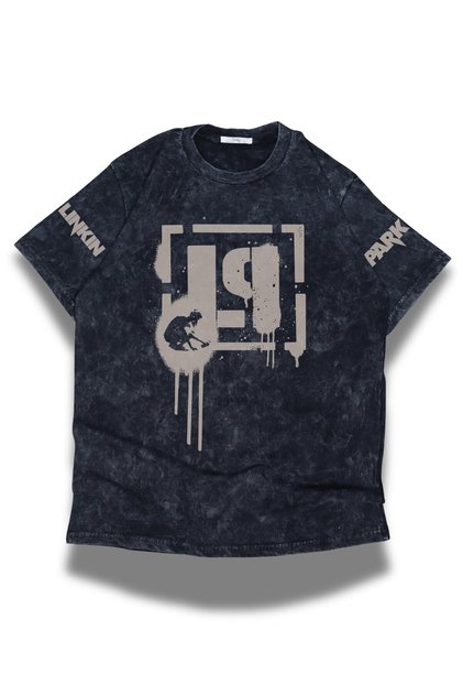 Unisex Linkin Park Lp Kol Printed Washed T-Shirt, Oversized Rock Band Themed Vintage Tee Shirt