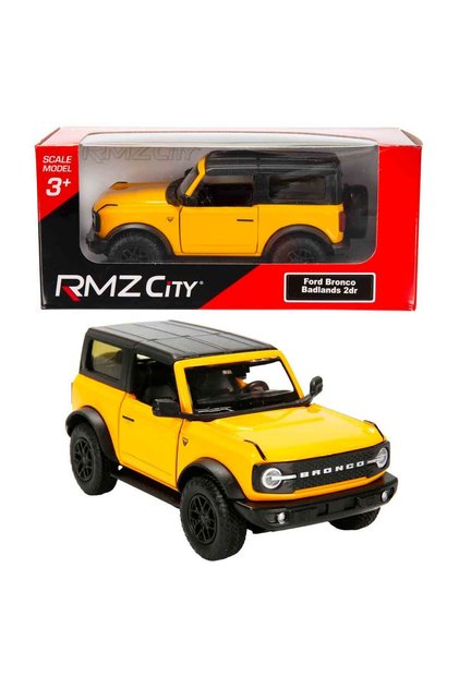 1:32 Jeep Serisi Die Cast Çek Bırak Model Araba - Sarı Ford Bronco Badlands 2 Dr