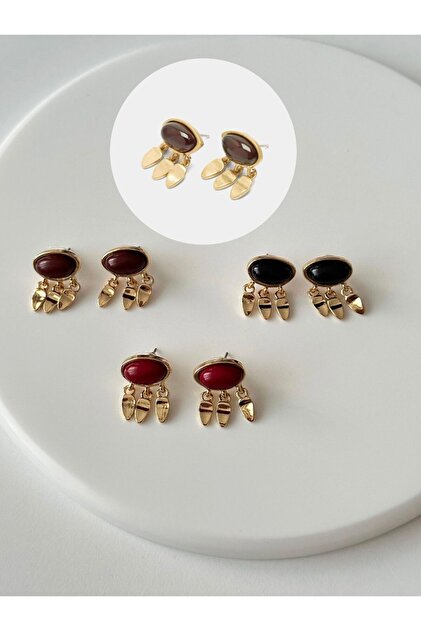 Gold Sallantili Brown Design Earrings