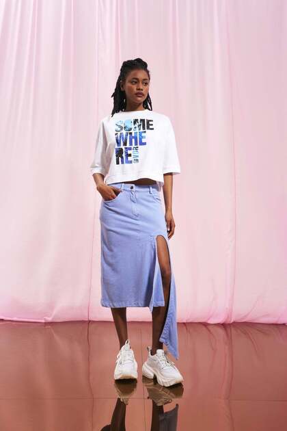 Lilac Asymmetrical Midi Skirt 17046