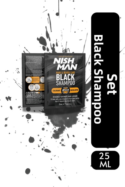 Hair and Beard Blackening Shampoo 25 ml Easy to Use Effective Results
