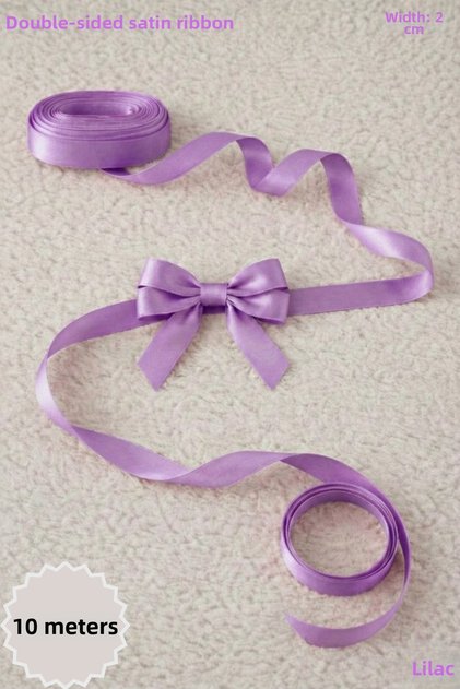 Lilac Satin Ribbon 2 cm 10 Meters - Bohça, Wedding, Engagement, Dowry, Gift, Decoration, Birthday, Party