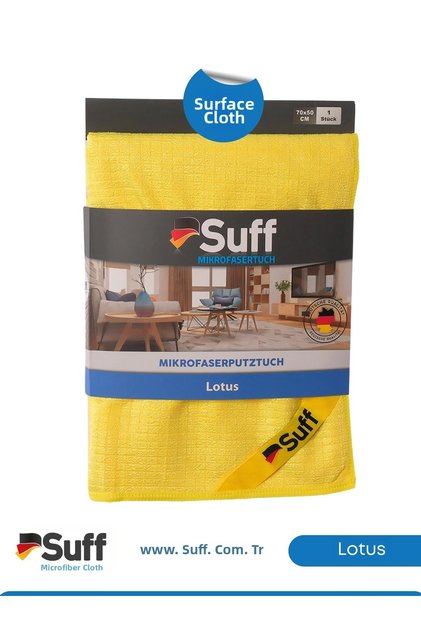 Lotus Microfiber Surface Cleaning Cloth Oil and Dirt Cleaning Cloth Small Checkered 70X50 cm Yellow