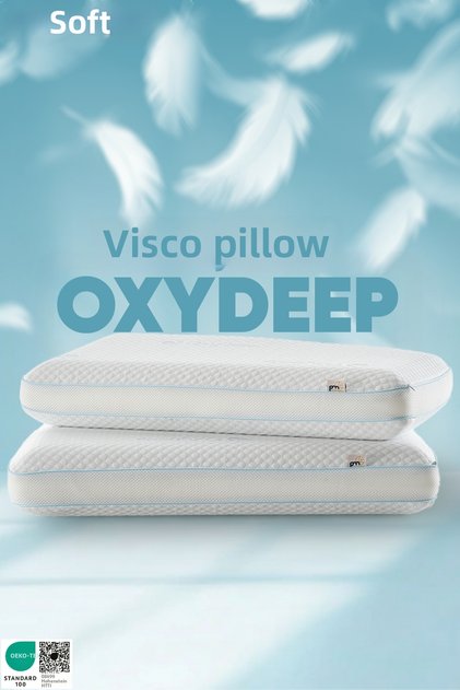 Oxydeep Visco Sleeping Pillow [Soft] Breathable Sleep Regulator Orthopedic Chubby Pillow