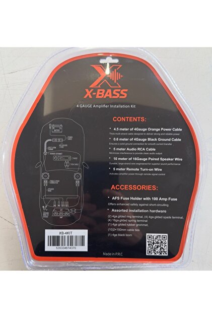 For-X Xy-4kit 4ga Profesyonel Kablo Kiti 4-ga Kablo Kiti Class