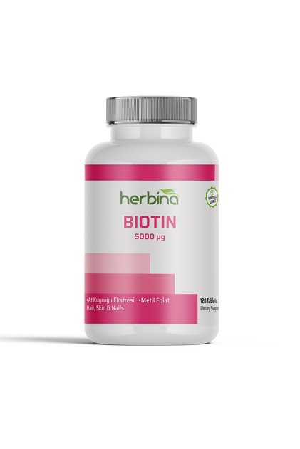 Biotin 5000 Mcg Horsetail Extract 120 Tablets.