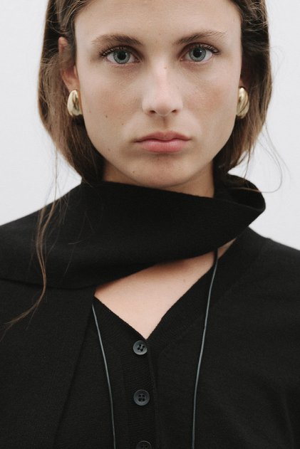 Knitwear Scarf Knitted Cardigan Black