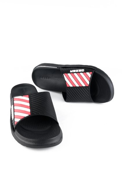 Summer Men's Wet Floor Suitable Eva Slippers Black-Red