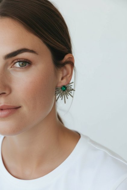 Stylish Stone Wing Pattern Earrings