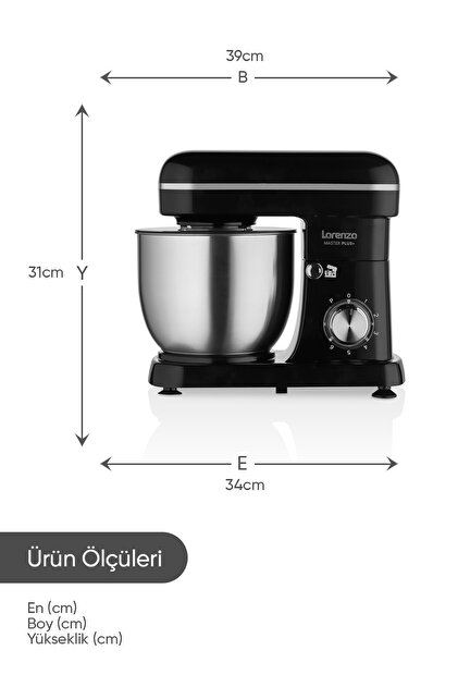 Lorenzo MasterPlus Hamur Yoğurma Mutfak Şefi Stand Mixer 6 lt 1500