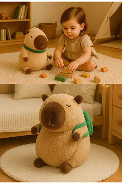 labubu sepeti Kapipara kaplumbağa çantalı büyük boy peluş 22 cm