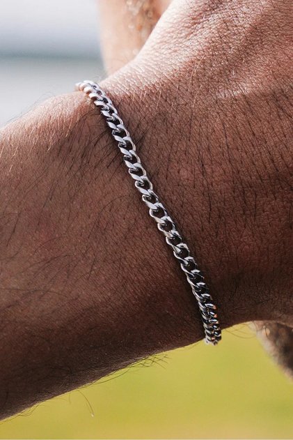 Gourmet Stainless Steel Men Women Bracelet Chain Lover Gift H081B-2