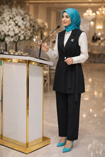 Kadın Yelekli Üçlü Kumaş Takım(ÜRÜN SLİMFİTTİR TERCİHİNİZİ BUNA GÖRE YAPINIZ)