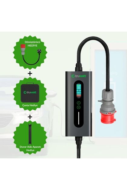 Truwatt Zta405 Taşınabilir Elektrikli Araç Şarj Cihazı 16a/11kw