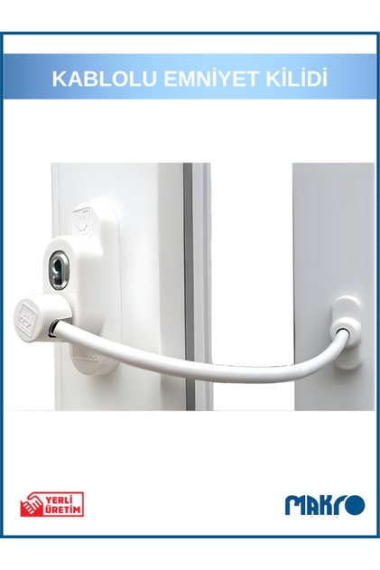 Penkid Steel Wire Rope Pvc Window Safety Child Security Lock White