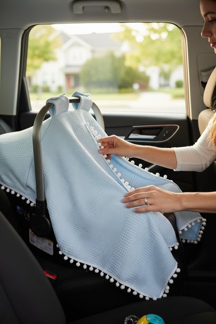 100% Cotton Multi-Purpose Honeycomb Pique Stroller Cover and Cushion