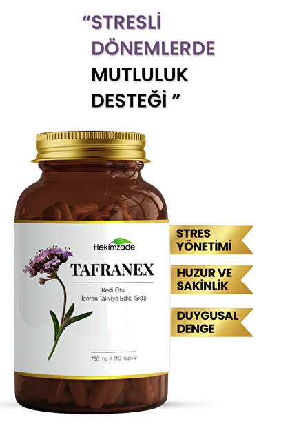 Hekimzade Tafranex Sakinlik Desteği – 90 Kapsül 750 mg – Kedi Otu