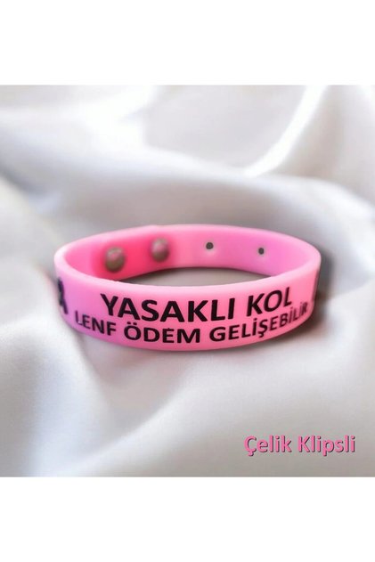 Meme Kans*ri Farkındalık Bilekliği Lenf Ödem Bilekliği Yasaklı Kol Uyarı Bilekliği (BOYASI ÇIKMAZ)