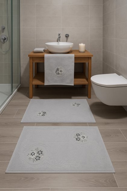 3D Embroidered 3-Piece Floor Mat Set