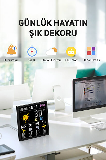 Divoom Pixoo-64 App Kontrollü Wifi Animasyonlu 64x64 Piksel LED