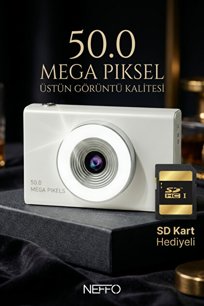 NEFFO Dijital Kamera | 50 MP 8x Zoom Hafif Kompakt Fotoğraf