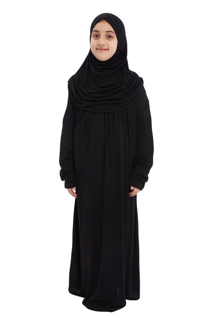 Practical One-Piece Organic Girl's Prayer Dress - Black