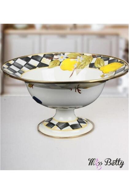 Emaye Ayaklı Meyvelik 30 Cm Linda MİSS-9663-08