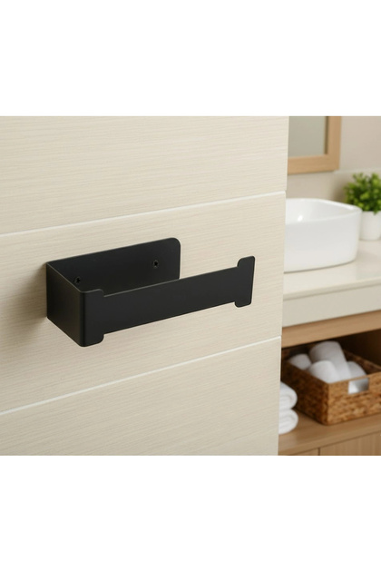Laser Self-Adhesive Toilet Paper Holder Matte Black