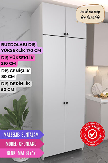 Kenzlife buzdolabı derin dondurucu dolabı modülü grönland beyaz