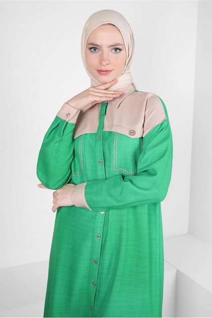 TWO COLOR SHIRT TUNIC 44135