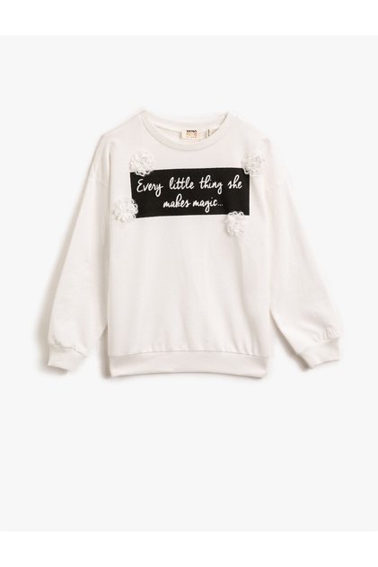 Printed Cotton Floral Crew Neck Sweatshirt
