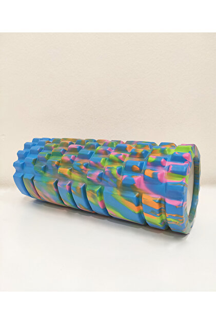 Pro Series Cloudy Marble Foam Roller Pilates Masaj Rulosu Mavi