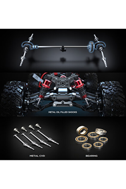 MJX 1/14 Hyper GO 14209 75Km/h 4x4 Fırçasız Motor ve Escli, Su