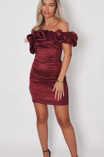 Rochie Darell Rose - Roșu Claret