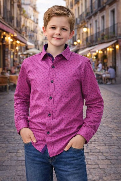 Tiny Patterned Long Sleeve Shirt