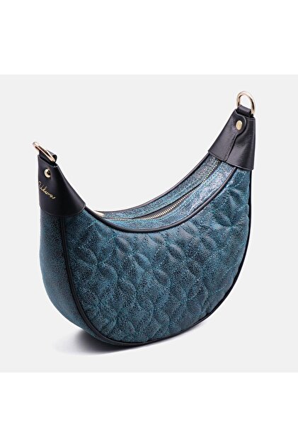 Uderra Blue Quilted Genuine Leather Shoulder Bag-S1Km0026