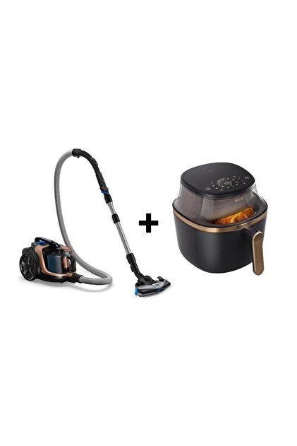 Philips XB7151 + NA322 Toz Torbasız Süpürge / Airfryer Set