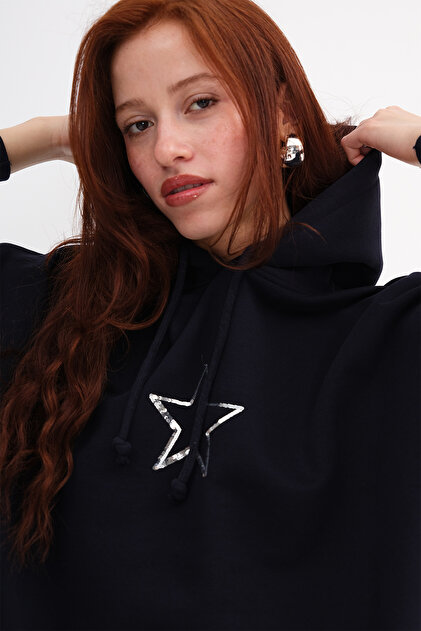 Addax Kapüşonlu Yıldız Desenli Sweatshirt S10585 - Fiyatı, Yorumları