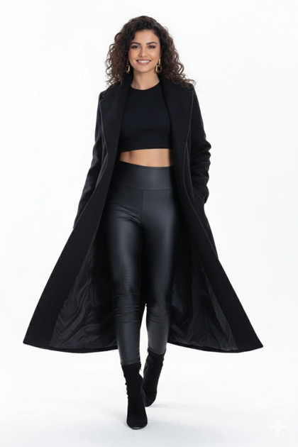 Morena Layal Women's New Season Belted Lined Coat with Pocket Detail