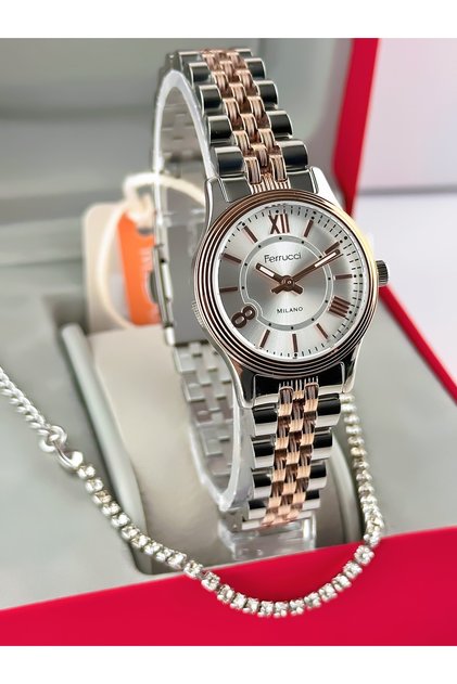 Steel Strap Women's Wristwatch 3 Atm Water Resistant 2 Years Warranty + Bracelet Gift