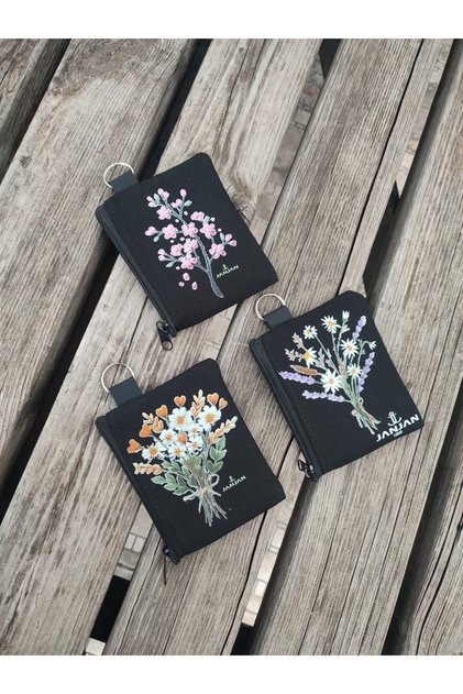 3 Pcs Coin Purse,Organizer,Small Wallet with Zipper,Canvas Wallet,Kids Wallet,Gift