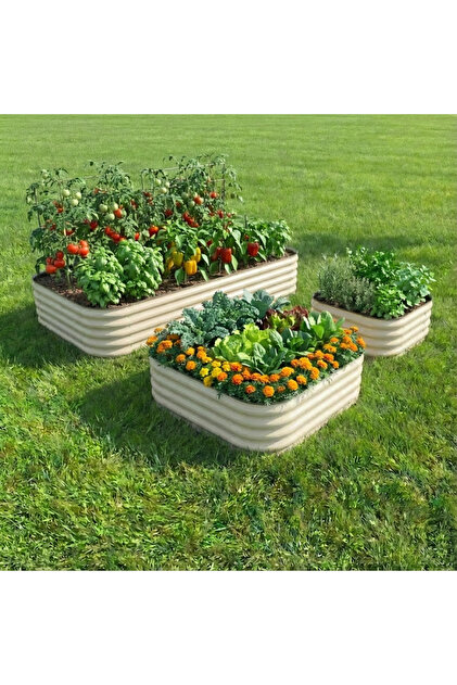 Terracy Home & Garden 60*60*44 cm Çelik, Oval Kenarlı, Modüler